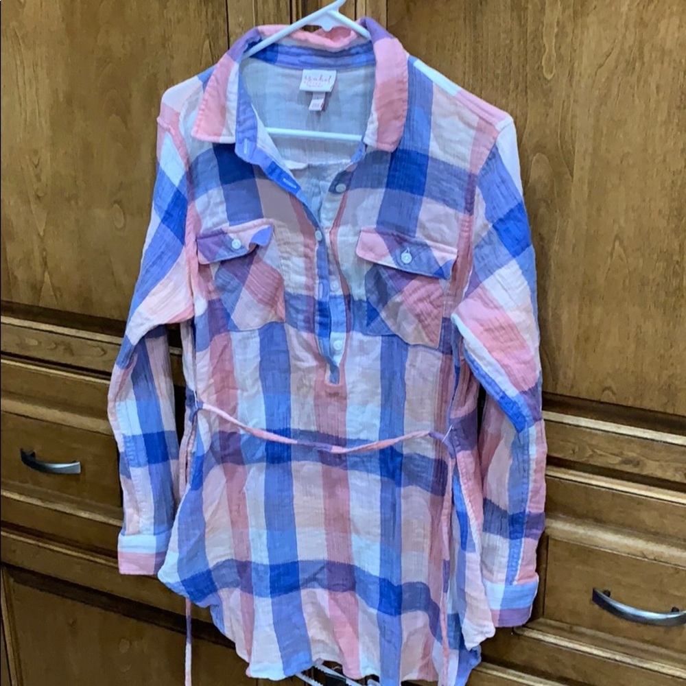 Plaid Maternity Top